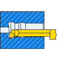 Ріжуча пластина R050.3-10 для внутрішнього точіння Ø4 / a=2.6 / L1=10 / Dmin=2.8 мм HC8615