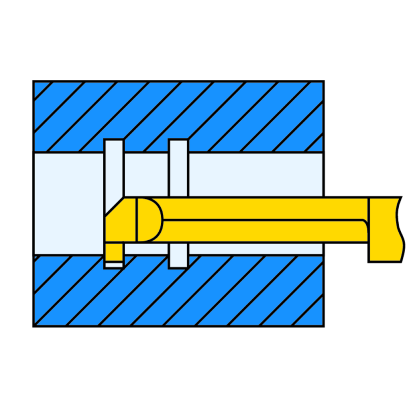 Mini-børe cutting tool set no. 2 internal recess turning