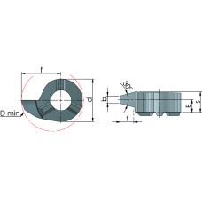 Cutting insert LS14.1730.01 C trapezoidal thread, pitch 3.0 / Dmin=14 mm AL41F