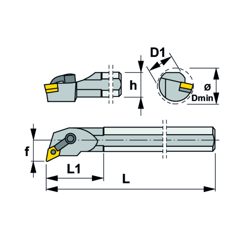 Boring bar S32U MCLNR 12-K setting angle 95° for CN..1204..