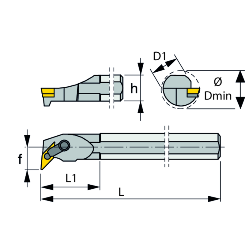 Boring bar S40V MVUNL 16-K setting angle 93° for VN..1604..