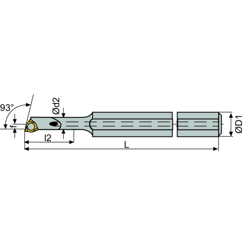 Boring bar E05F SWUC-L-02 setting angle 93°, for WC.T 0201..