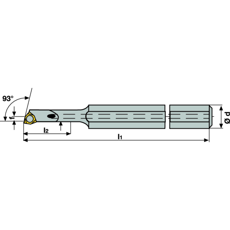Miniature boring bar E06 SWUC-L 02 AX; setting angle 93°, for WC.T 0201..