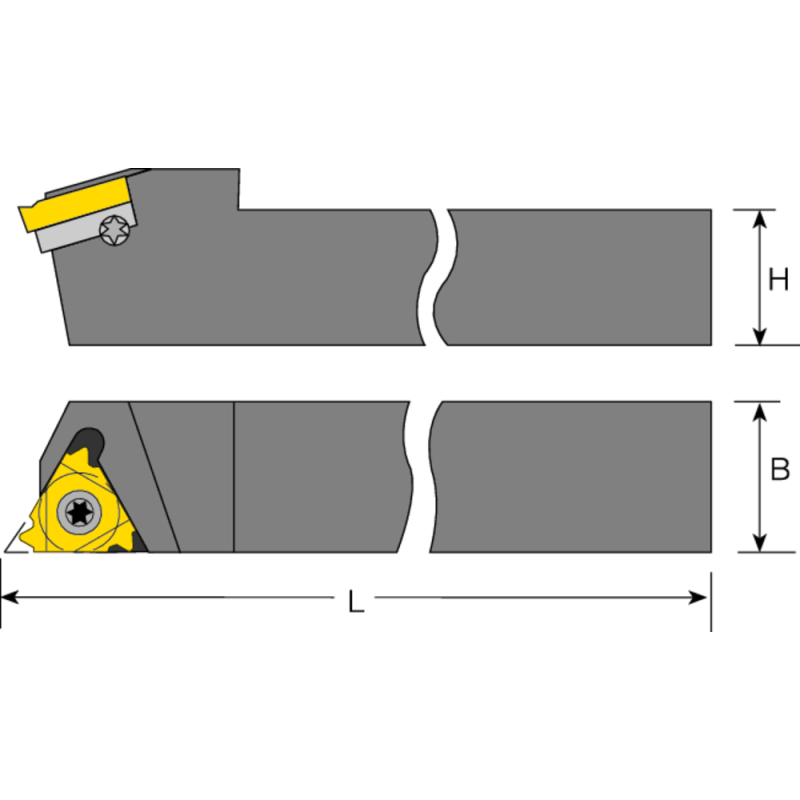 Tool holder SEL 1010 H11 L=100mm (for threading inserts 11EL..)