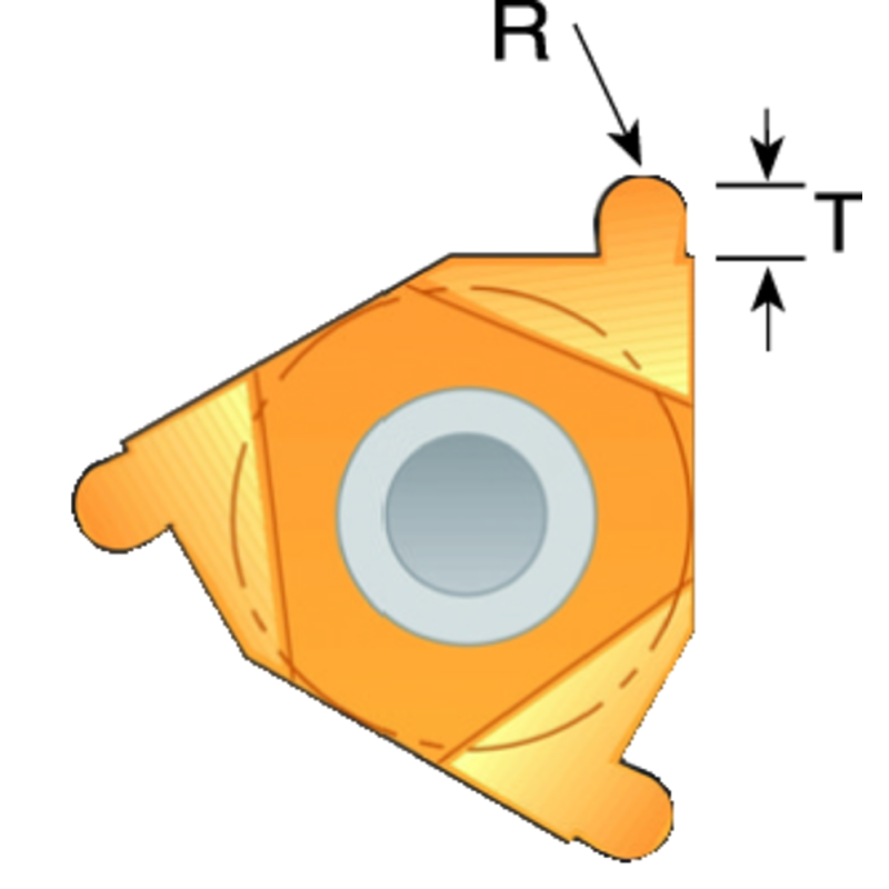Grooving insert with radius 16IR/EL R 0.5 HC5640 (for holder SIR..16 + SEL..16)