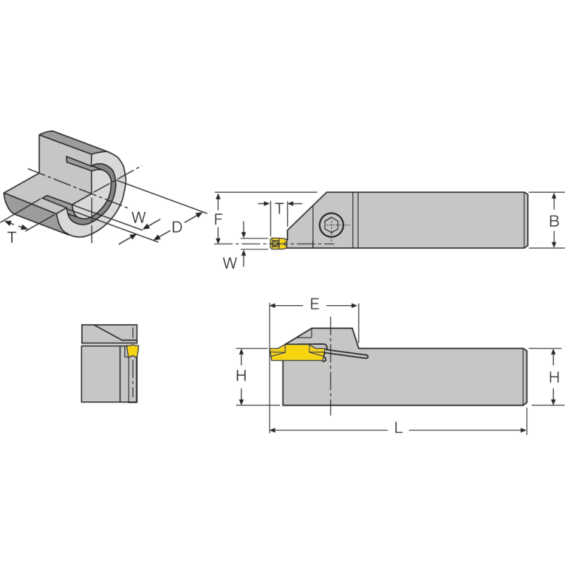 Clamp mounting AMA-R 25-40-3 T13 (axial grooving, Ø40-50mm) W=3mm