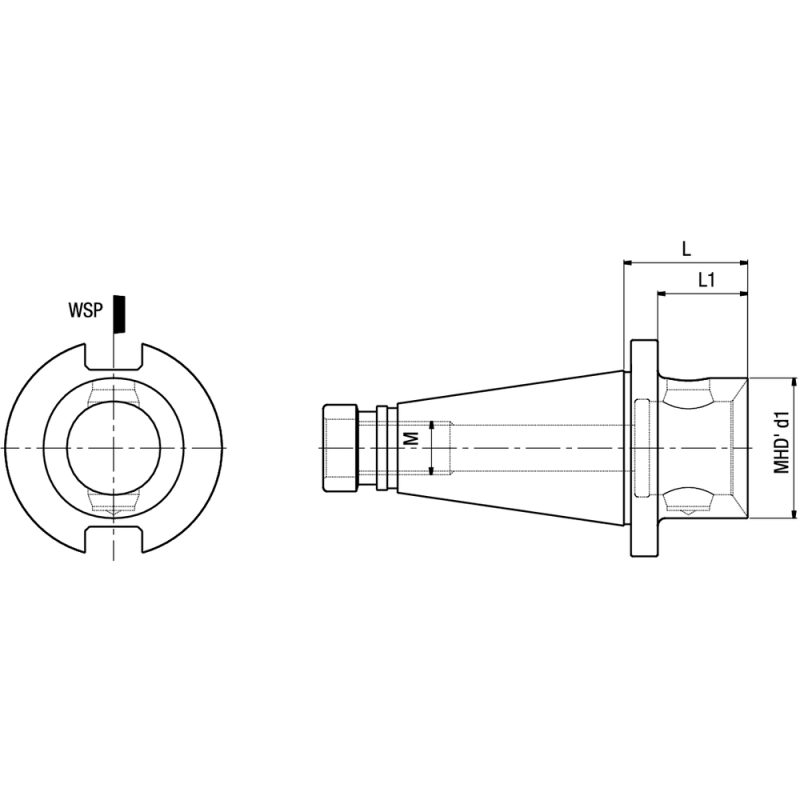Базовий тримач MHD DIN2080A SK40 MHD'50.48