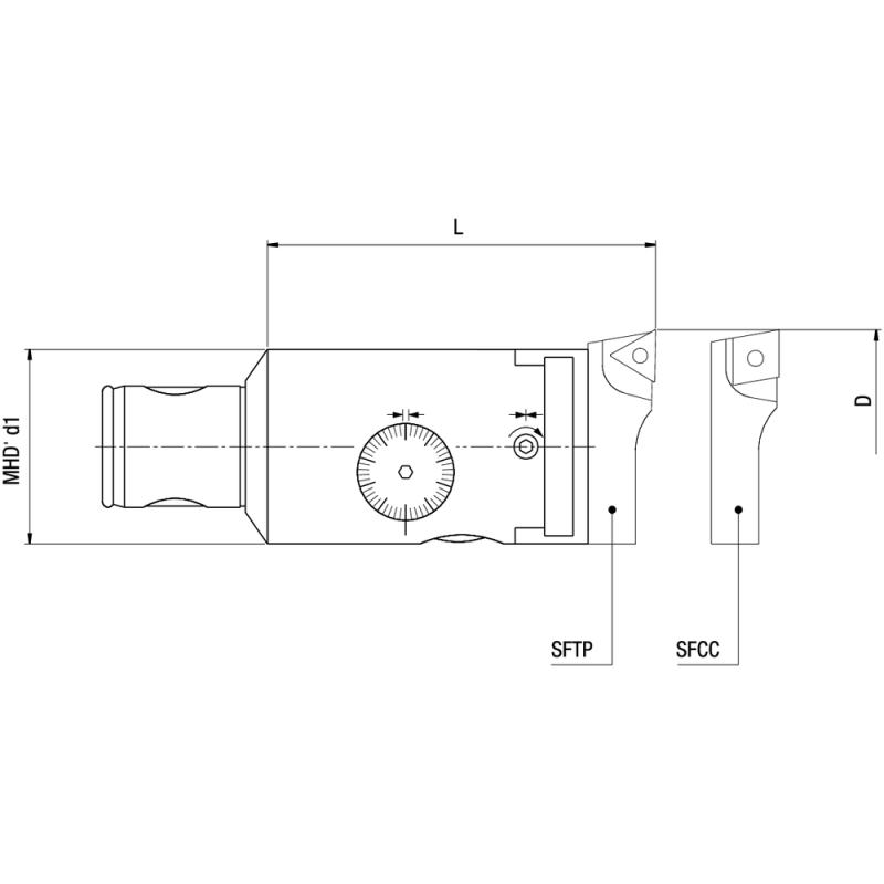 MHD high-precision boring head TRM16/16 MHD'16 Ø18-23mm (insert holder SF..16)