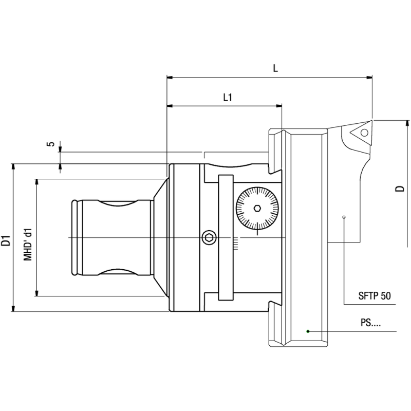 MHD high-precision boring head TRM50/63 MHD'50 Ø77-125mm