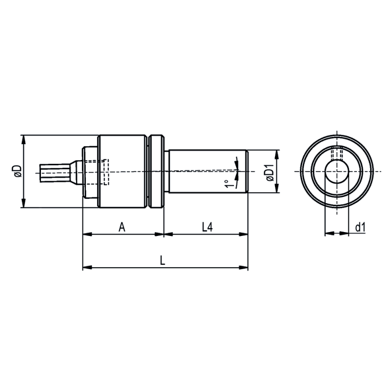 Тримач для профільного протяжки прямий Ø 12 мм; тримач Ø 8 