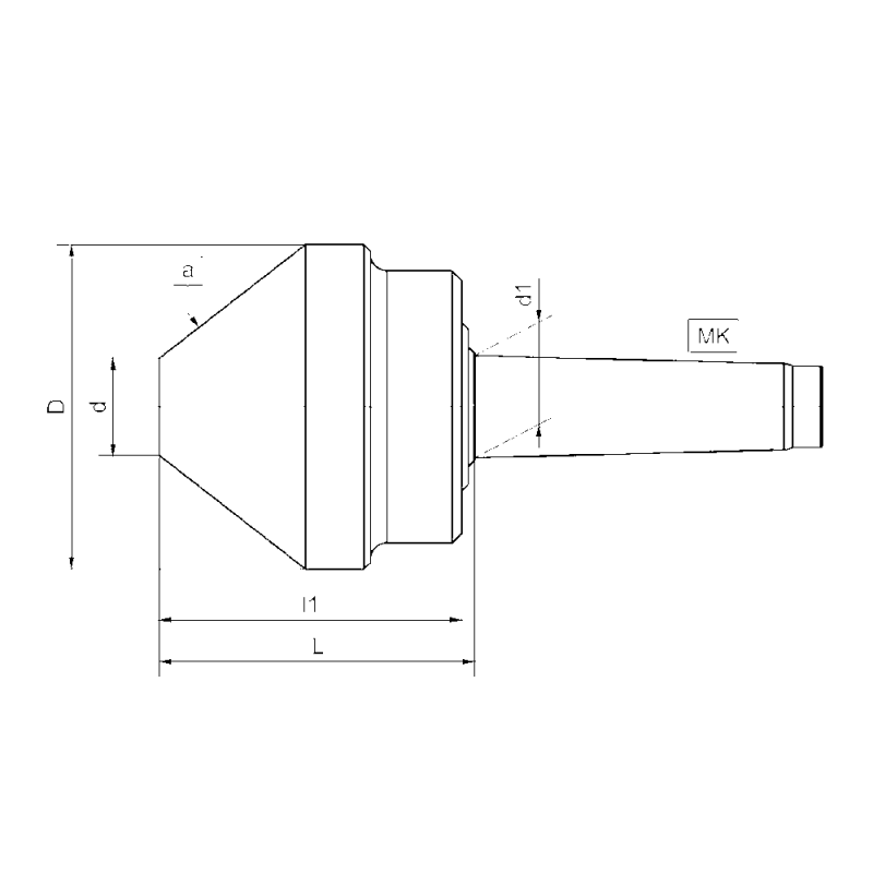 Centering taper 75°, live MK5 50-125mm