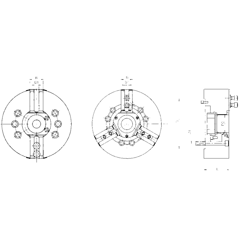 Трикулачковий клиновий патрон 110 мм B-204