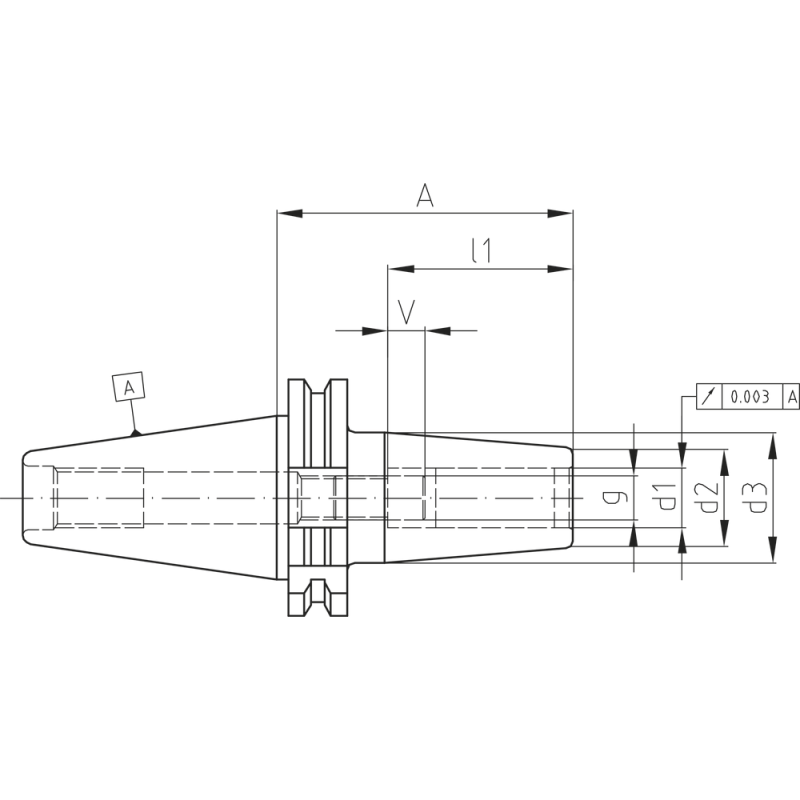 Термоусадочний тримач DIN69871AD SK40, 3 мм A=80 мм