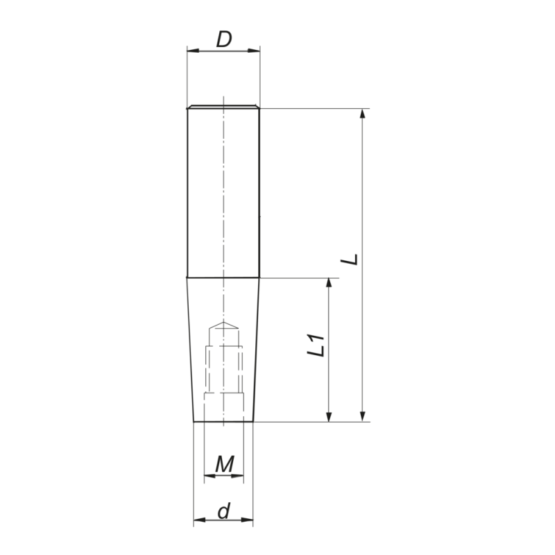 Solid carbide extension Ø20 mm / Length 100 mm / Thread M10
