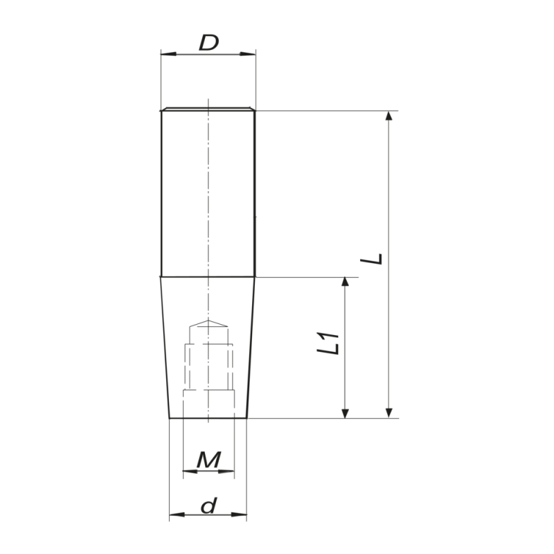 HSS extension Ø25 mm / Length 106 mm / Thread M12
