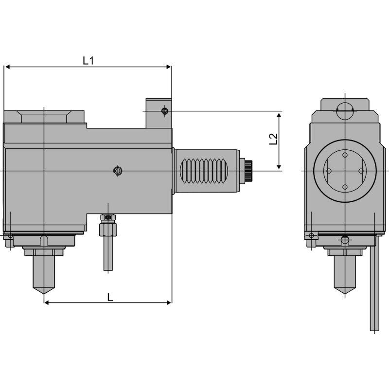 VDI 30 angled drilling/milling head, l/r, ER25 mount, PRECI-FLEX® IC/EC
