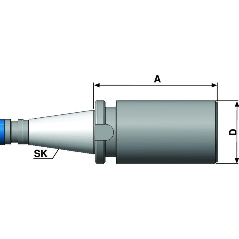 Boring bar blank DIN2080 SK40, A=250mm D=63mm