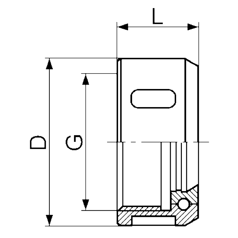 Clamping nut OZ DIN6388D for chucks DIN6391, 2-16mm