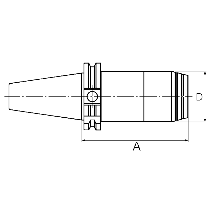 Collet chuck Centro-P DIN69871AD SK40 2-16mm A=45mm ER25