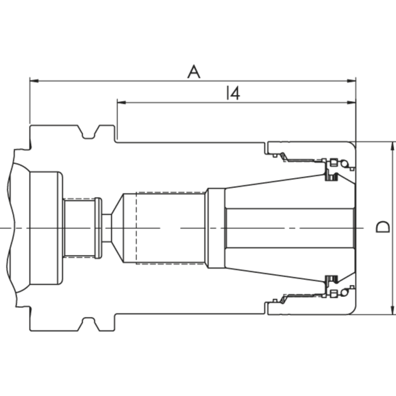 Heavy Duty clamping nut HDC32-HSK-A63-A=100