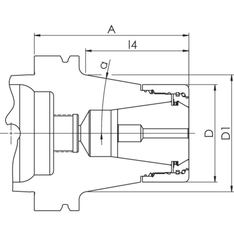 Heavy Duty clamping nut HDC32-HSK-A63-A=100