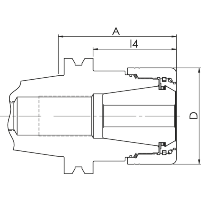 Heavy Duty clamping nut HDC32C-AD50-A=100 (conical)