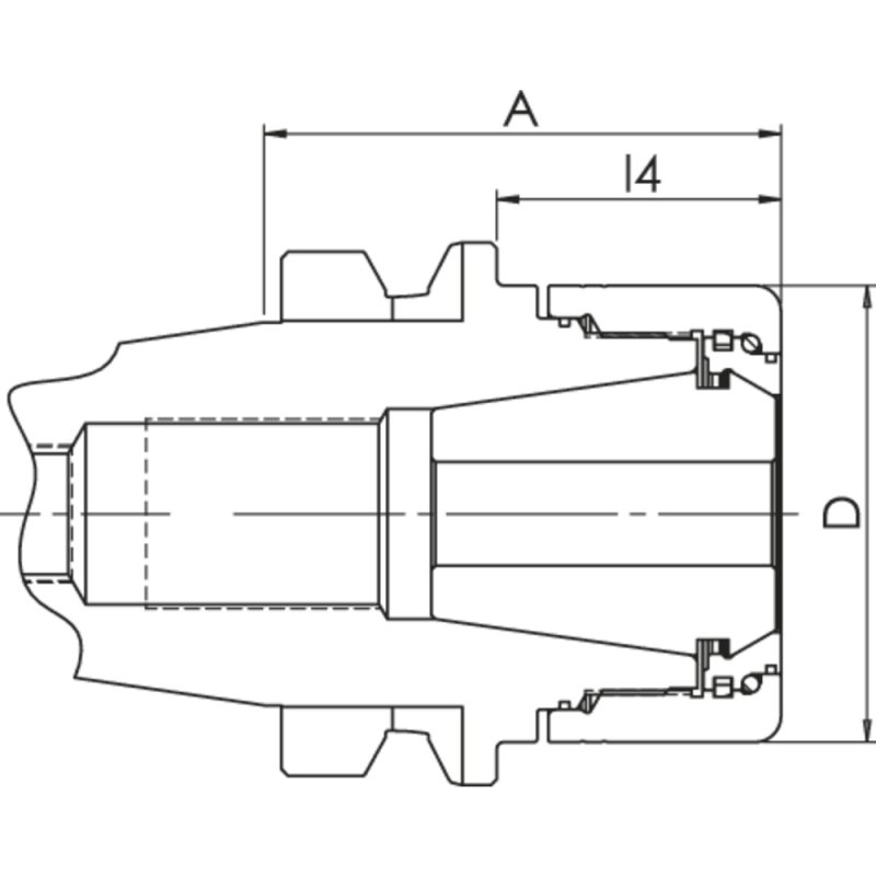 Heavy Duty clamping nut HDC32-BT40-A=90 (AD)