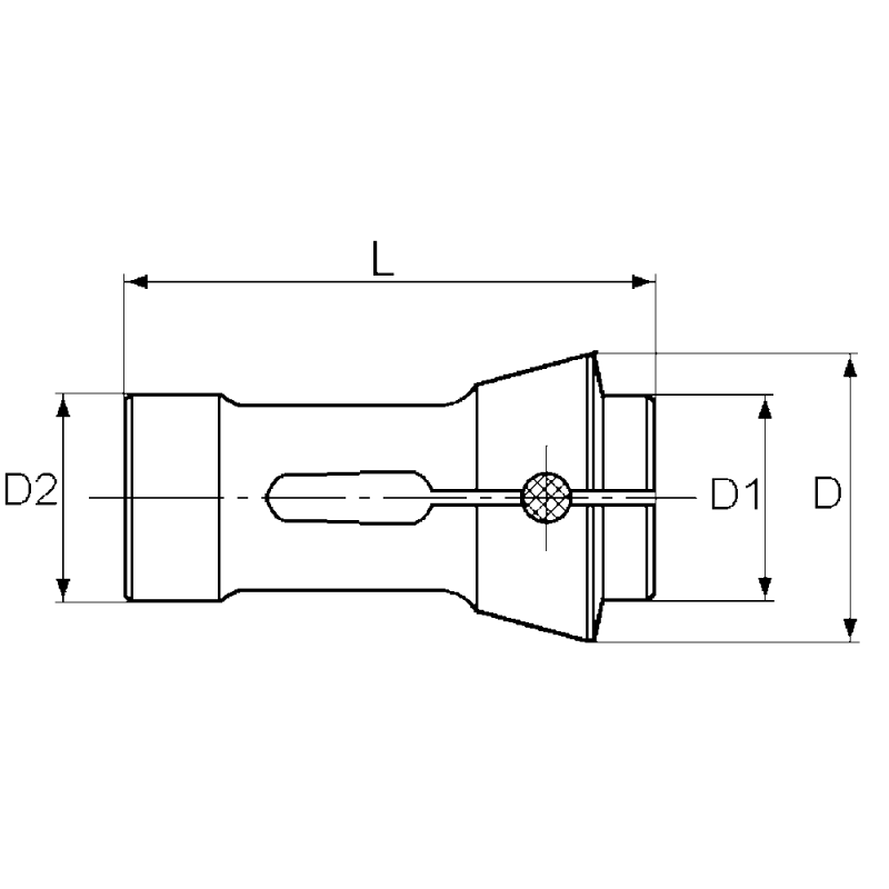 Dead-length collet DIN6343 185E hexagonal 8mm