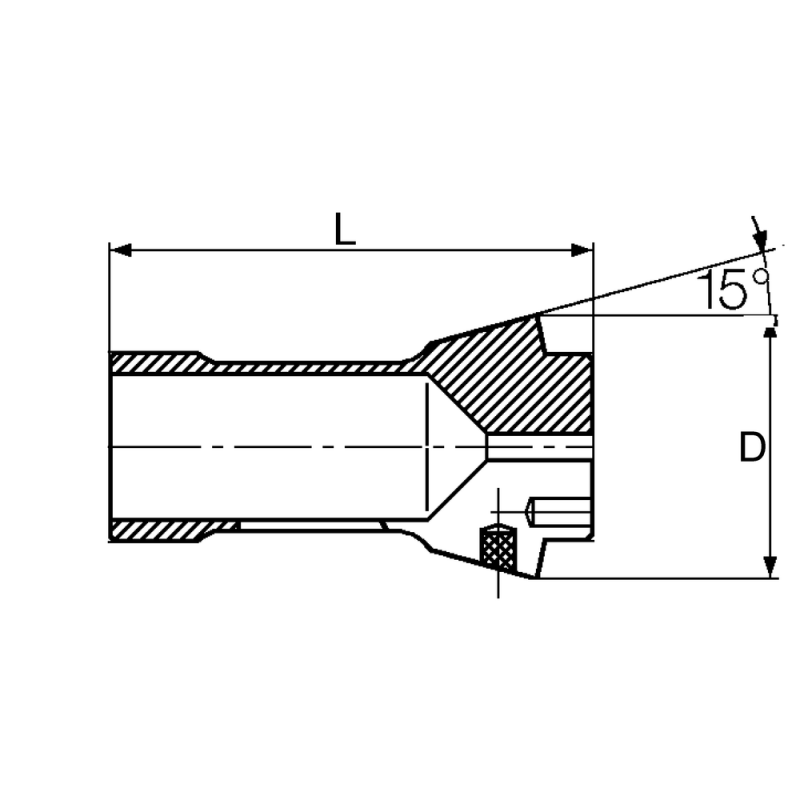 Emergency dead-length collet DIN6343 173E pre-drilled to 3mm hard. and tempered