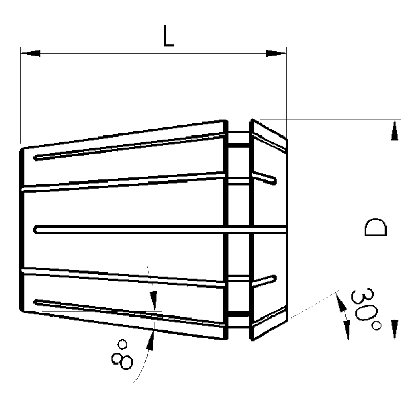 Precision collet GER16 426E Ø5.5mm round, coated (5µm)