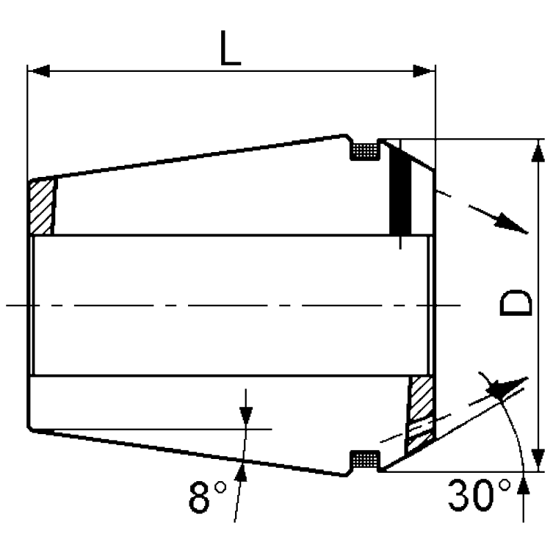 Precision collet GER32 469E Ø12.0mm round, coated (2µm)