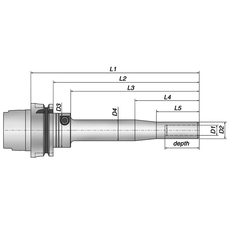 Hydraulic expansion chuck type HG PENCIL-12x100/HSK63A/C Ø 12 mm