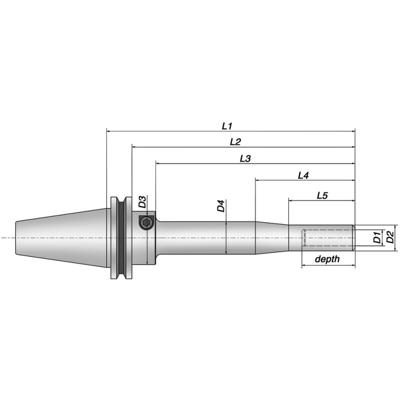 Hydraulic expansion chuck type HG PENCIL-6x50/ISO40 Ø 6 mm