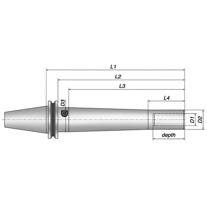 Hydraulic expansion chuck type HG PENCIL-12x150/ISO40 Ø 12 mm