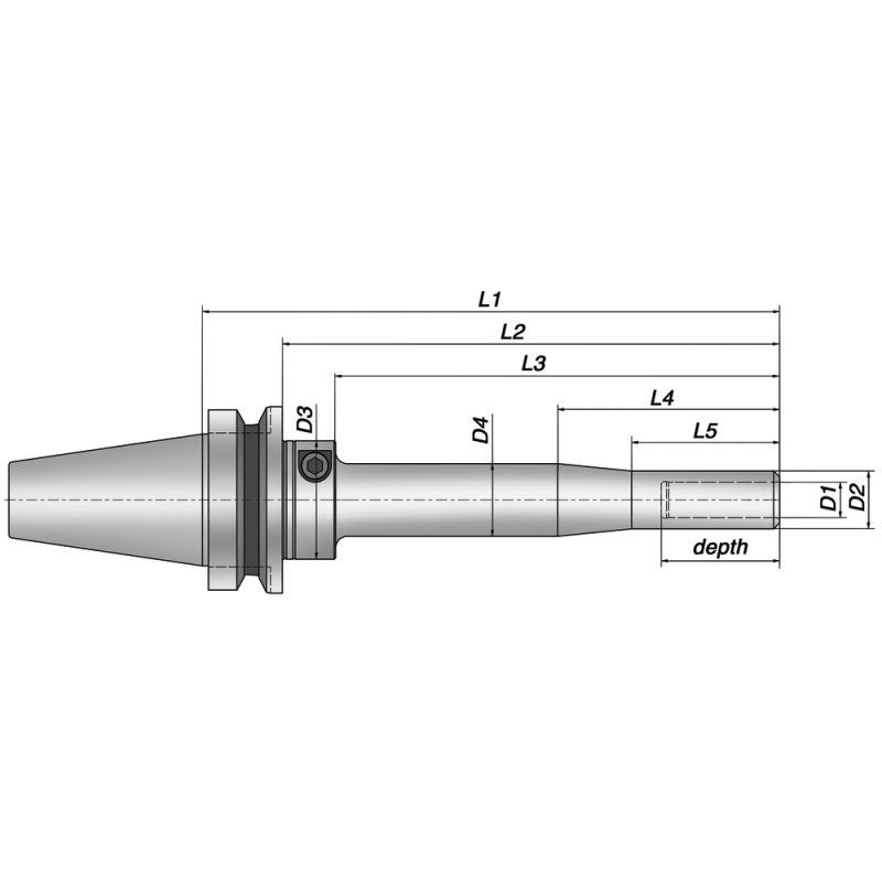 Hydraulic expansion chuck type HG PENCIL-12x50/BT50 Ø 12 mm