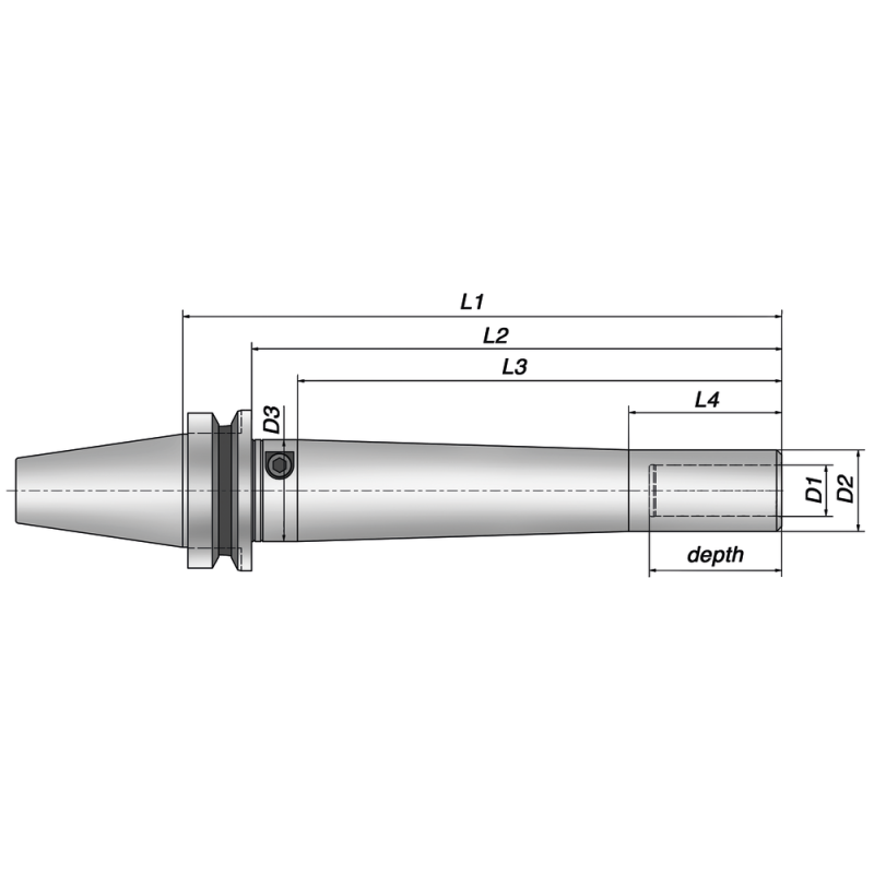 Hydraulic expansion chuck type HG PENCIL-12x100/BT40 Ø 12 mm