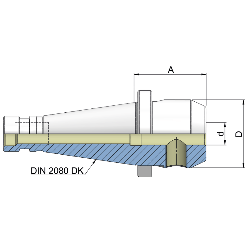 Пристосування для кріплення фрези (DIN6359) DIN2080 SK40, 6 мм A=50 мм