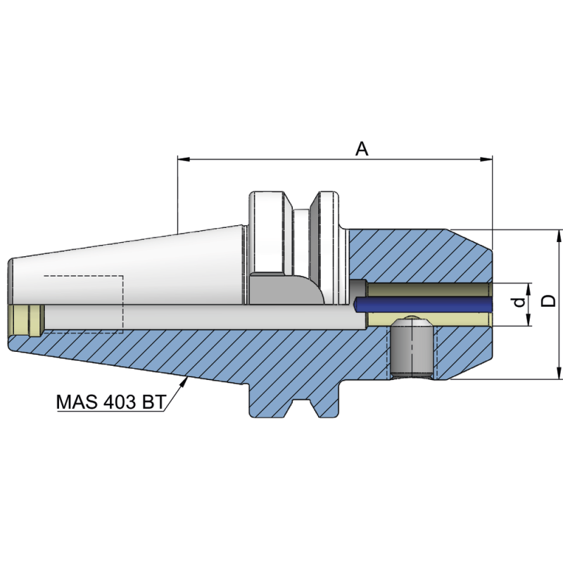 Пристосування для кріплення фрези (DIN6359) MAS403AD BT40, 6 мм A=50 мм з CB