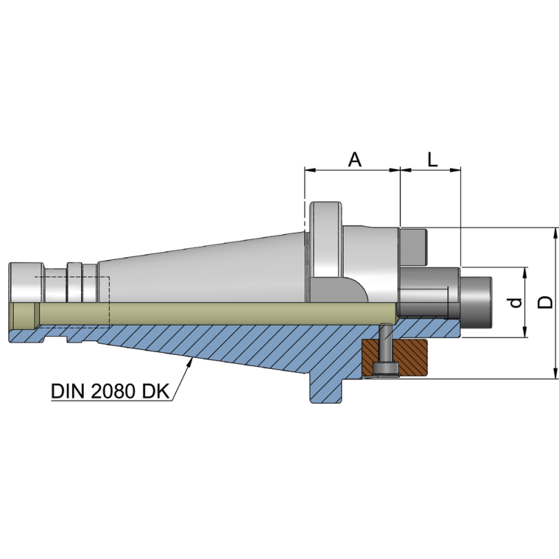 Transverse slot shell-type milling cutter arbour DIN2080 SK40, 16mm A=30mm 30m