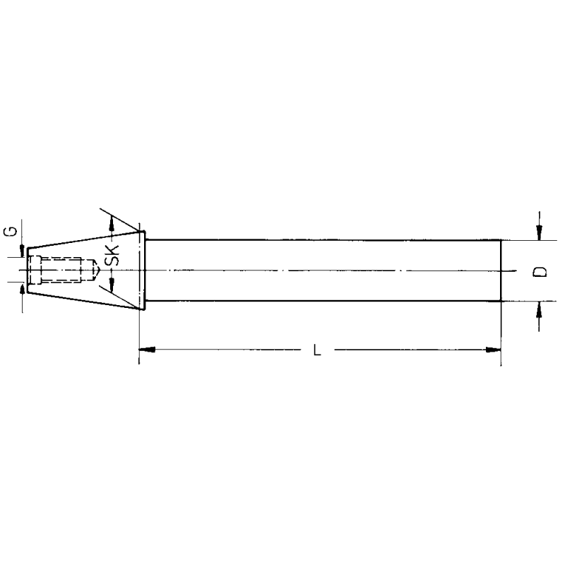 Test mandrel DIN69871A SK30, 32mm A=200mm