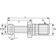 Pull stud MAS BT30 45°, with bore