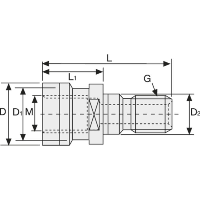 Натяжна шпилька OTT 15° SK40, внутрішня різьба M16