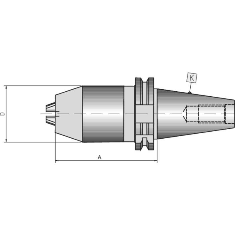 Короткий свердлильний патрон з ЧПУ DIN69871A SK40, 1-13 мм