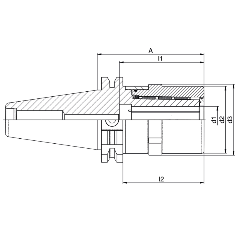 Power chuck UltraJet3.0® SK40 x ø32, A=105mm with nozzle cover