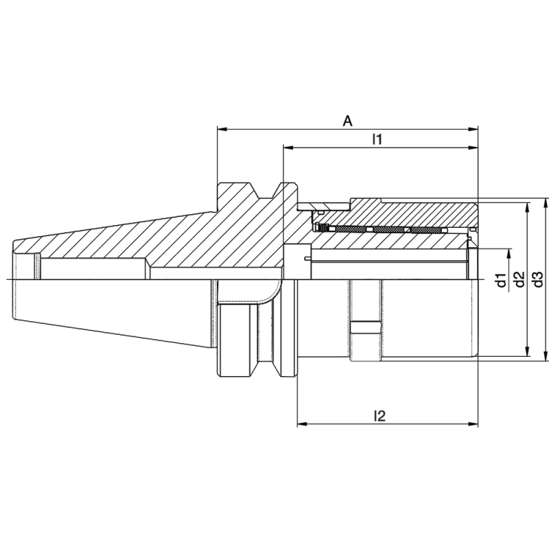 Силовий патрон UltraJet3.0® BT40 x ø20, A=86 мм з кришкою сопла