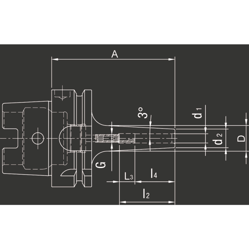 Shrink fit holder HSK63 DIN 69893-A 20mm slim version, 3°