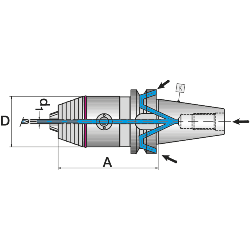 NC short drill chuck MAS403ADB BT40, 0.5-13mm with spur gear system