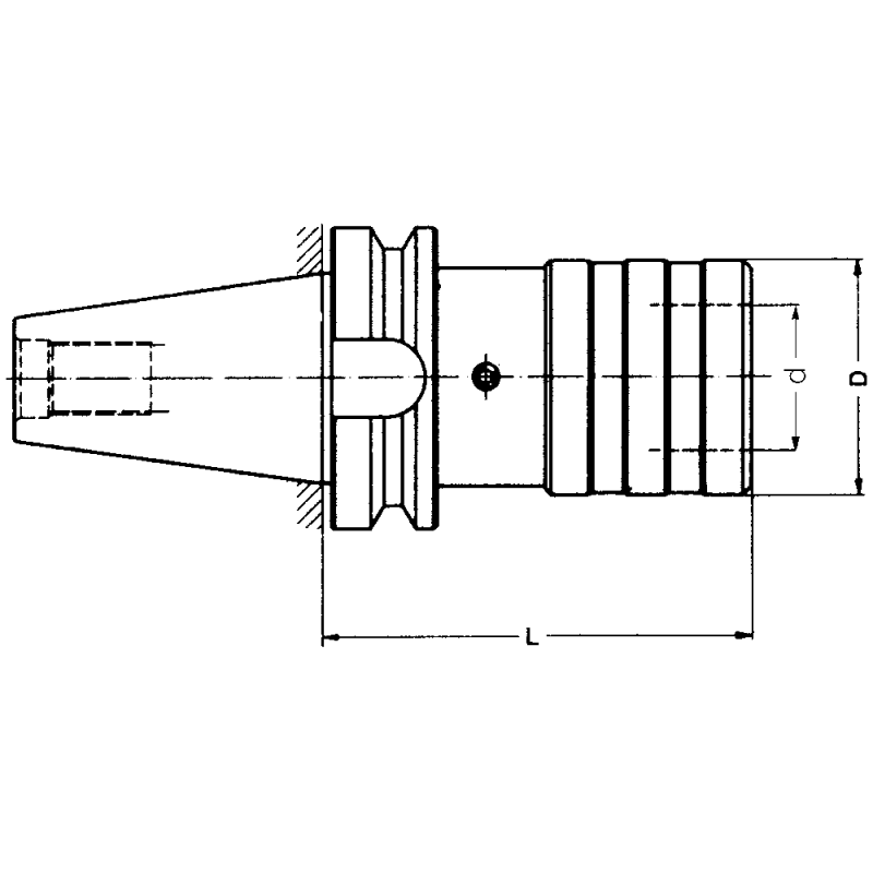 Thread cutting quick-change chuck MAS403 BT40, M3-M12 A=67.5mm