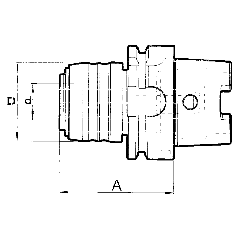 Thread cutting quick-change chuck (f. synchron. sp.) DIN69893 HSK-A63 M3-M12