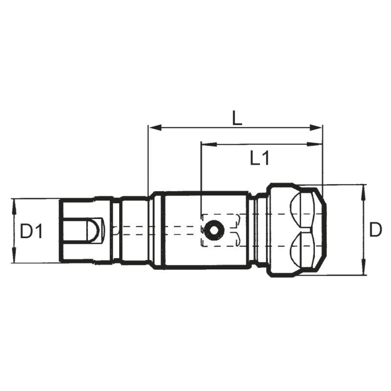 Quick-release insert (two-piece) for collets ER16, for thread M3-M12